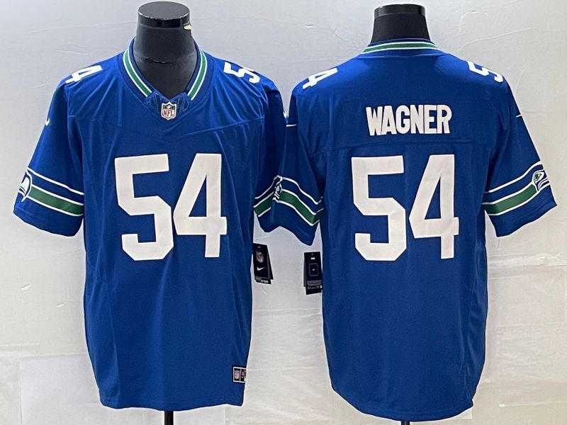 Men Seattle Seahawks 54 Wagner Nike Royal Throwback Player Game NFL Jersey